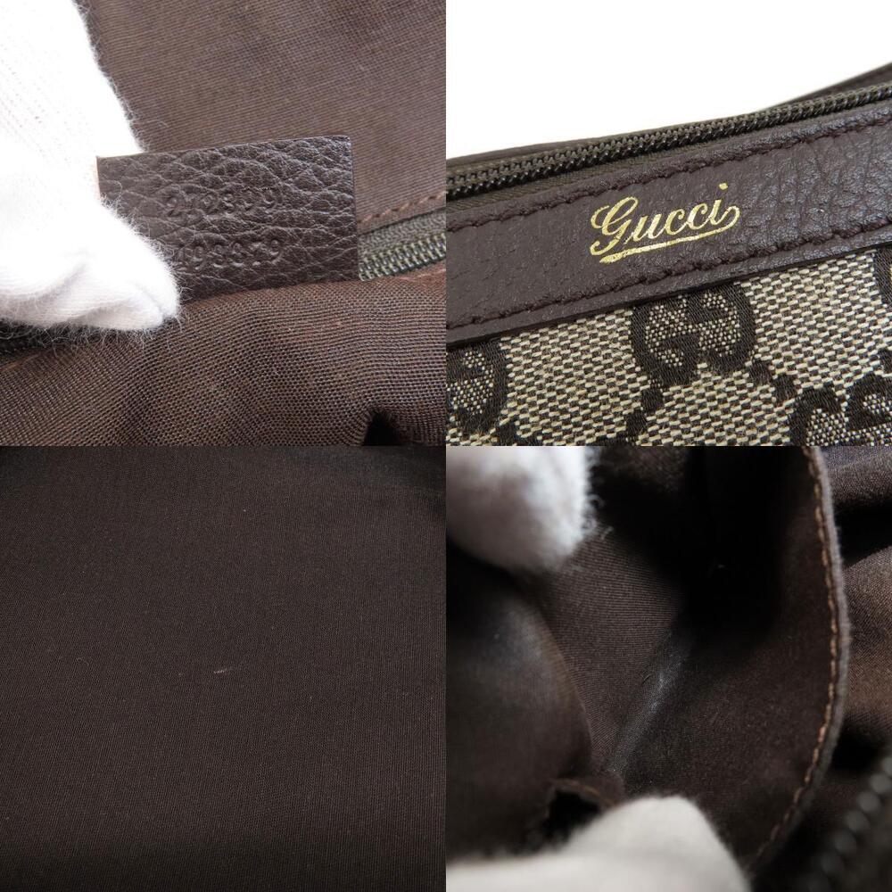 Gucci GG Canvas Abbey tote brown leather - Picture 7 of 11